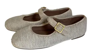 Universal Threads Mary Jane Flats Sherpa Cream Fleece Texture Size 9 thumbnail 1