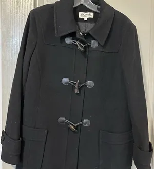 Michael Kors Women's Black Pea Coat with Toggle Closure 100 Wool Old Money 14 thumbnail 1