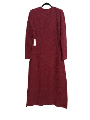 NWT Tuckernuck Hyacinth House Madison Textured Long Sleeve Burgundy Dress MEDIUM thumbnail 4