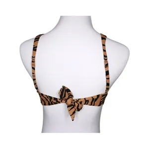 Aerie Zebra Tan Removable Pad Tie Back Bikini Swimwear Top SMALL Animal‎ Print thumbnail 2