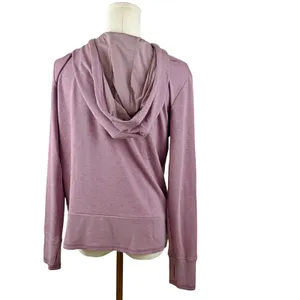 Anderson Ord Lux Crop Hoodie Performance Jacket Elderberry Heather LRG thumbnail 3