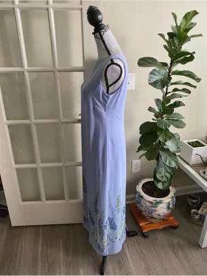 Authentic Y2K vintage Jessica Howard sheer floral maxi dress size 6 thumbnail 2