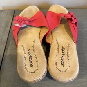Softspots Pink Coral Leather Open Toe 11 W‎ Style 7302612 Style Floral thumbnail 3