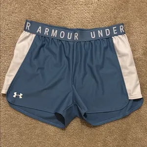 Under Armour Women's Blue and White Shorts thumbnail 1