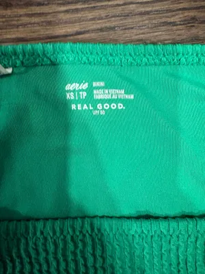 Aerie Ribbed Green Bikini Top & Bottom Halter thumbnail 4