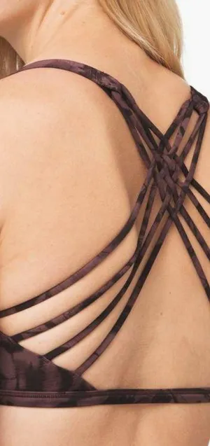 Lululemon Free To Be Wild Sports Bra Mini Dusk Floral Antique Bark Black thumbnail 2