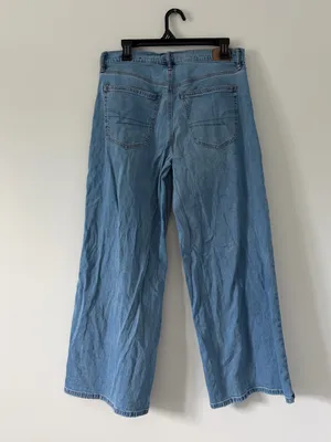American Eagle Low Rise Ultra Wide Leg Baggy y2k punk grunge Jeans Blue 8 thumbnail 4