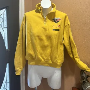 Gm yellow collared pullover sweatshirt Gold Size L thumbnail 2