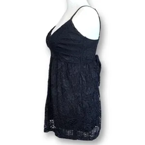 Y2K Whimsigoth Fairy Grunge Dark Romance Ethereal Sheer Lace Cami Babydoll Top‎ thumbnail 3