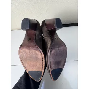 Frye Suede Ankle Boots Women 8 Brown Western Block Heel Minimalist Boho‎ thumbnail 2