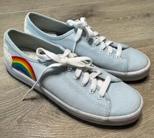 Keds x Sunnylife‎ Kickstart Rainbow Light Blue Canvas Sneakers Womens Size 7 thumbnail 1