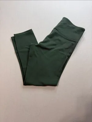 Zyia High-Waist Forest Green Leggings with Subtle Logo thumbnail 8