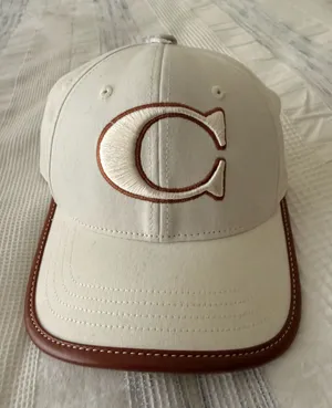 Coach Canvas Signature Leather Trim Baseball Cap Hat Adjustable thumbnail 1