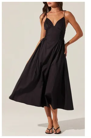 NWT ASTR the Label Lace-Up Cotton Poplin Midi Dress Size Small thumbnail 13