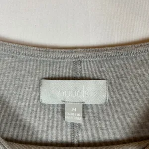 nuuds Womens Long Sleeve Ribbed Boat Neck Top Grey Heather WS-1241 Size M thumbnail 3