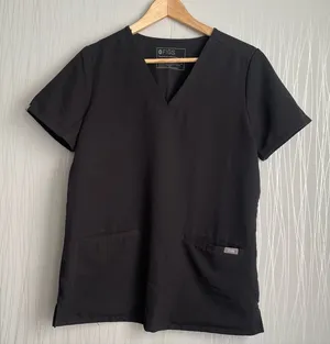 Scrub Top Casma Three Pocket Women's Small Black Technical Uniform Shirt thumbnail 1