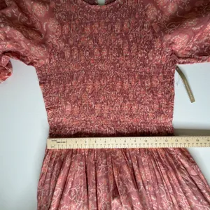 NEW Cleobella Mina Mini Dress Camala Floral Large Pink Smocked Organic Cotton‎ thumbnail 12