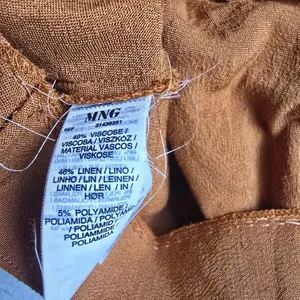 Mango Suit 34Y Burnt Orange Linen Blend V-Neck Mini Dress 3/4 Sleeve‎ Size 4 thumbnail 5