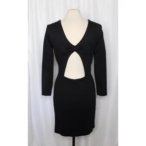 AMANDA‎ UPRICHARD Black Open Back Bow Ponte Knit Dress Sheath Classic Large thumbnail 8