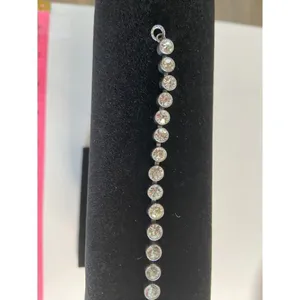 Vintage 7.5” Rhinestone Crystal Tennis Bracelet‎ w cup settings thumbnail 4