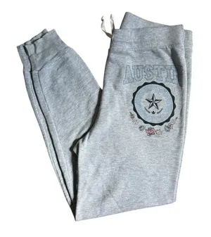 Wildfox Austin Texas Graphic Heather Grey High Rise Sweatpants Joggers Large thumbnail 1