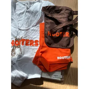 New Spirit 5pc Hooters girl Halloween Costume Shorts Pouch Socks Name Tag Xs 0-2 thumbnail 10