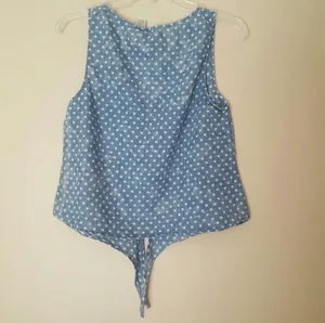 Mimi Chica Polka Dot Tie Top, Size Medium thumbnail 4