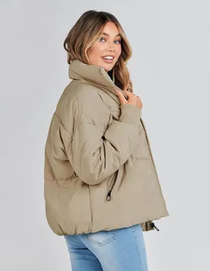 Tan Puffer Jacket thumbnail 2