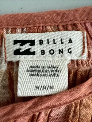 Billabong Peach & Pink plaid Long Sleeve Top M NWT fall wear thumbnail 3