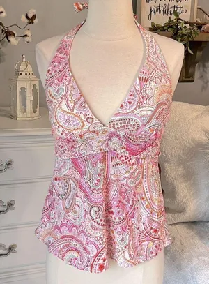 Liz Claiborne Pink Paisley Tankini thumbnail 2