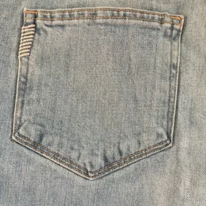 PAIGE Maternity Wide Leg Raw Hem Light Wash Denim Jeans Blue thumbnail 5