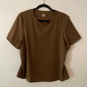 Skims Chocolate Brown Stretchy Short Sleeve Crewneck Shirt Loungewear Women's 4X thumbnail 1