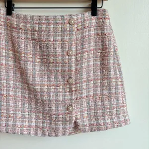 House Of Harlow 1960 NEW Women’s Tweed Pixie Dust Plaid Pink Mini Skirt Size S thumbnail 3