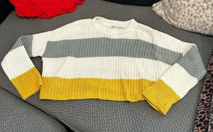 Sincerely Jules Striped Crochet Sweater thumbnail 1