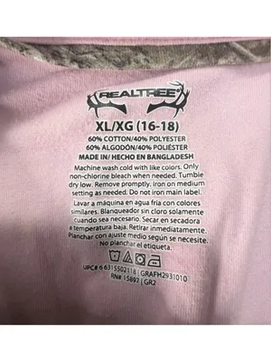Realtree Camo V-Neck Long Sleeve Outdoor Hunting Shirt With Pink Trim thumbnail 3