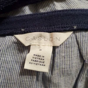 Caslon Blue & White Embroidered Back Long Sleeve Blouse (M) thumbnail 7