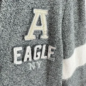 American Eagle Gray V-Neck Button Up Letterman‎ Sweater Wool Cotton Size XS thumbnail 4