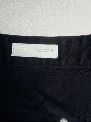 Zara Women Black High Rise Wide Leg Jeans Size 4 Cotton Lyocell Denim thumbnail 5