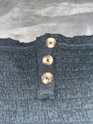 Free People Black Ruffled Strapless Top 100% Cotton thumbnail 5