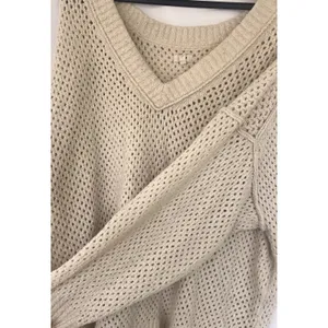 Aerie Cream Off-the-Shoulder Sweater with Loose Knit Women’s XXL Lounge Oversize thumbnail 6