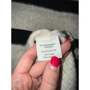 Line and Dot Rosie‎ Sweater Dress Women S Oatmeal Black NEW Striped LD5181B thumbnail 8