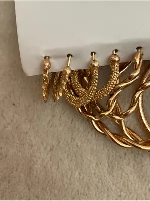 Fashion Jewelry Gold-Tone Mixed Hoop Earring Set thumbnail 2