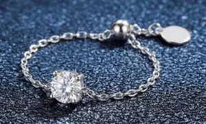 Boutique Sterling Silver 925 Moissanite adjustable ring thumbnail 1