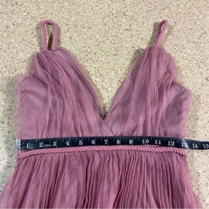 NWOT Lulus Sweet Goddess Mauve Mesh Pleated Sleeveless Midi Dress thumbnail 6