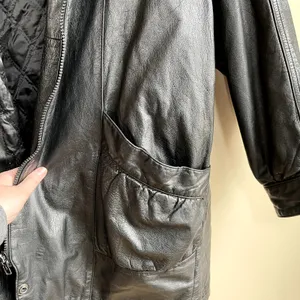 Jacqueline Ferrar genuine‎ leather jacket heavy vintage front pockets women's XL thumbnail 5