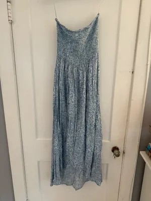 Patrons of Peace Blue Strapless Maxi dress thumbnail 3