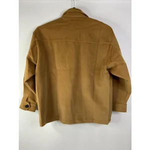 LUCCA Shacket Women Small Camel‎ Brown Faux Wool Utility Jacket Cozy Fall New thumbnail 2