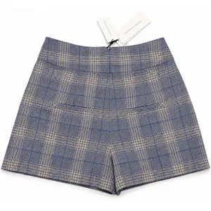 Veronica Beard Alicia Plaid High Rise Wool Linen Blend Shorts NWT Size 4 thumbnail 5