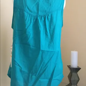 Calvin Klein green embellished sleeveless top cotton size small v-neck tank top thumbnail 2