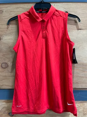 Nike Golf Women’s Red Sleeveless Dri-FIT Polo Top thumbnail 1